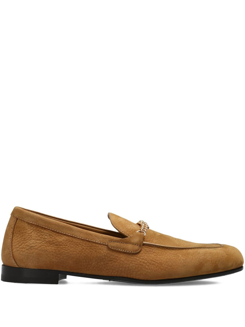 Medusa chain-detail leather loafers 1