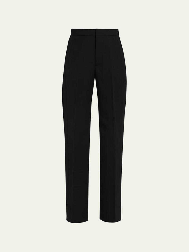 Tosh Mesh-Inset Straight-Leg Trousers 1