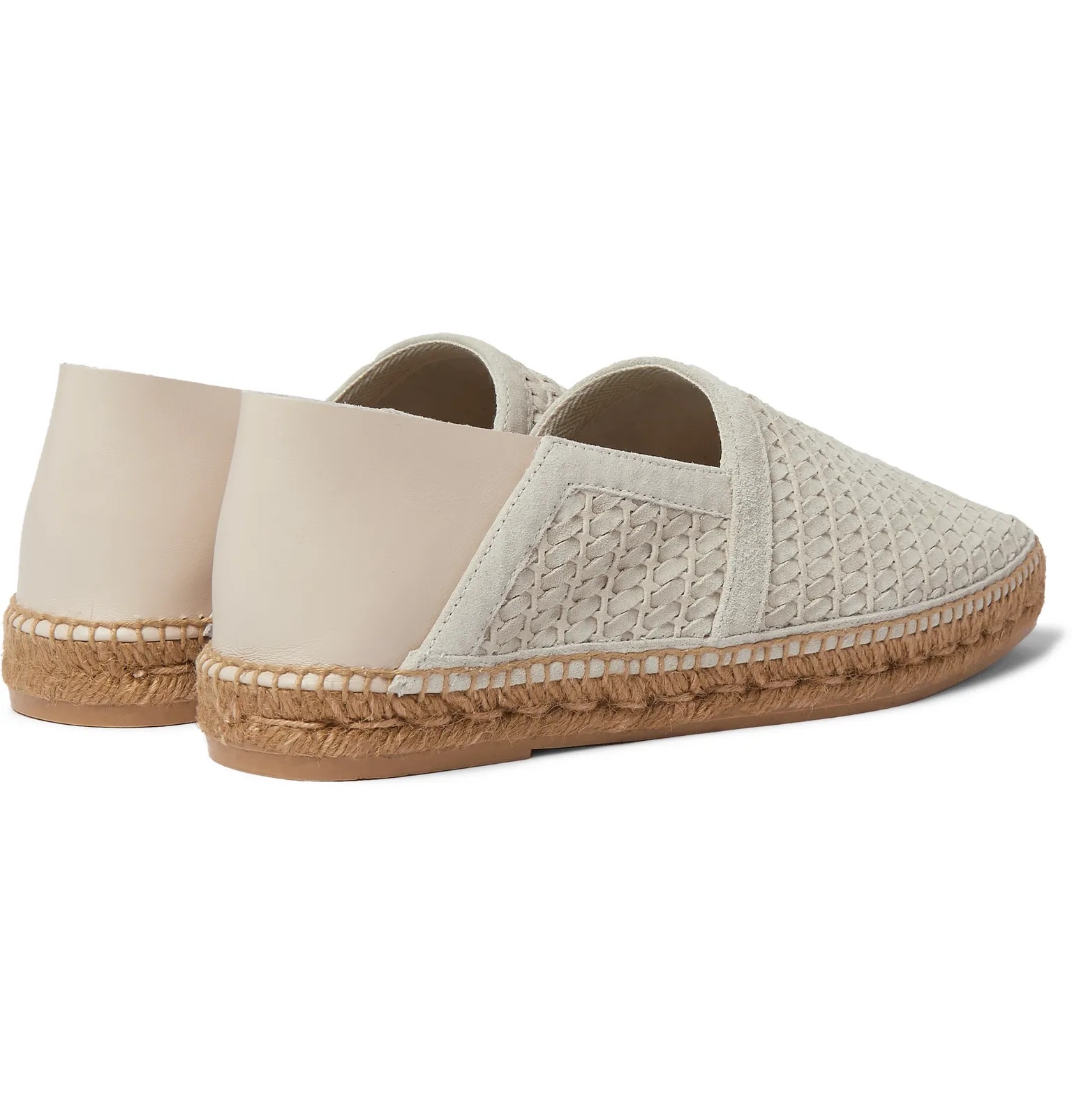 Barnes Leather-Trimmed Woven Suede Espadrilles - 15