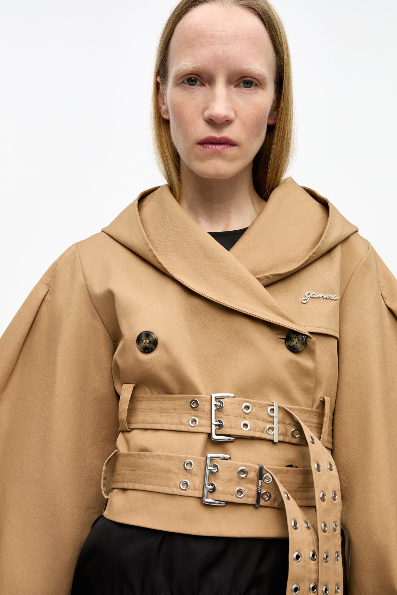 CAMEL BONDED COTTON SHORT JACKET - 5