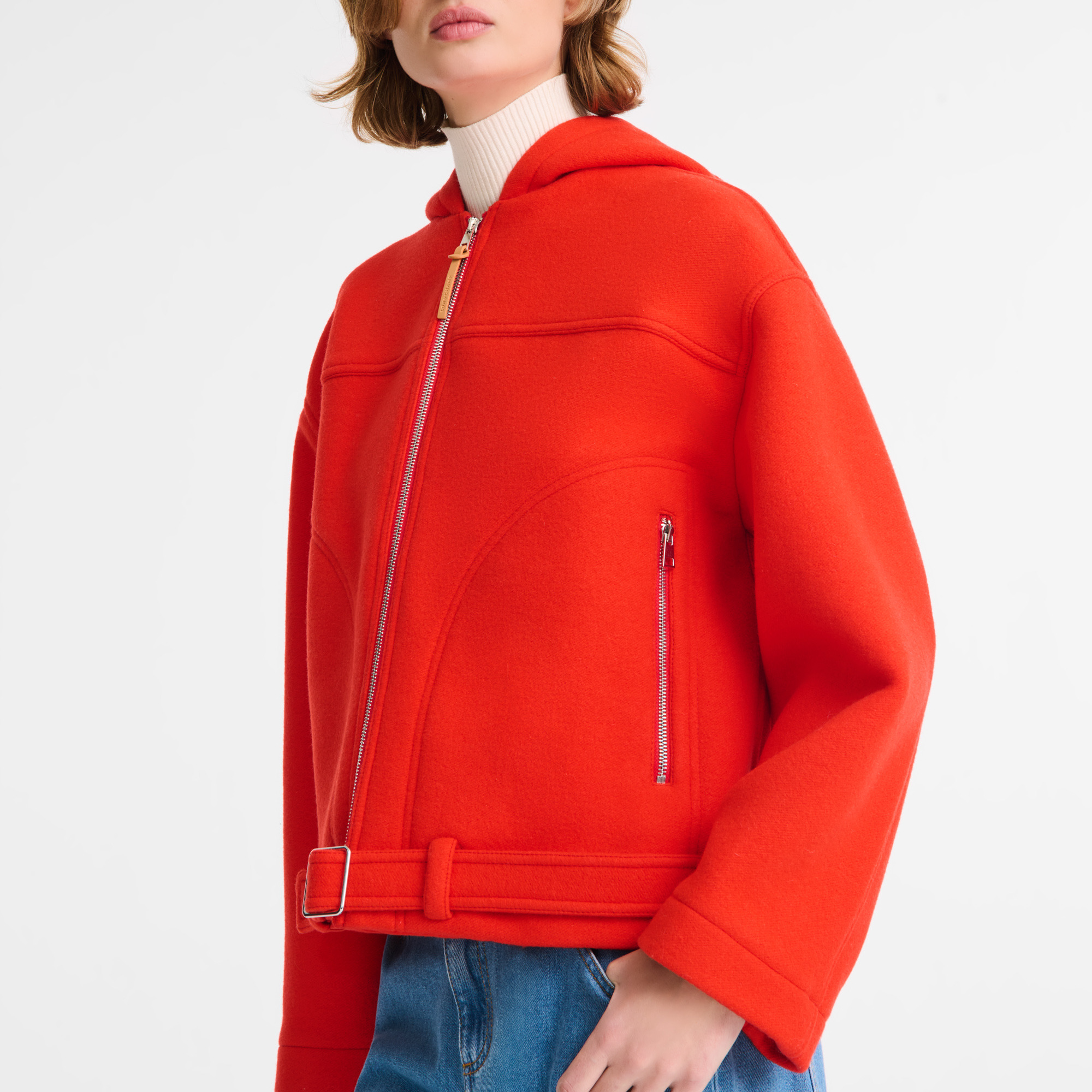 Jacket Red - Wool broadcloth - 5