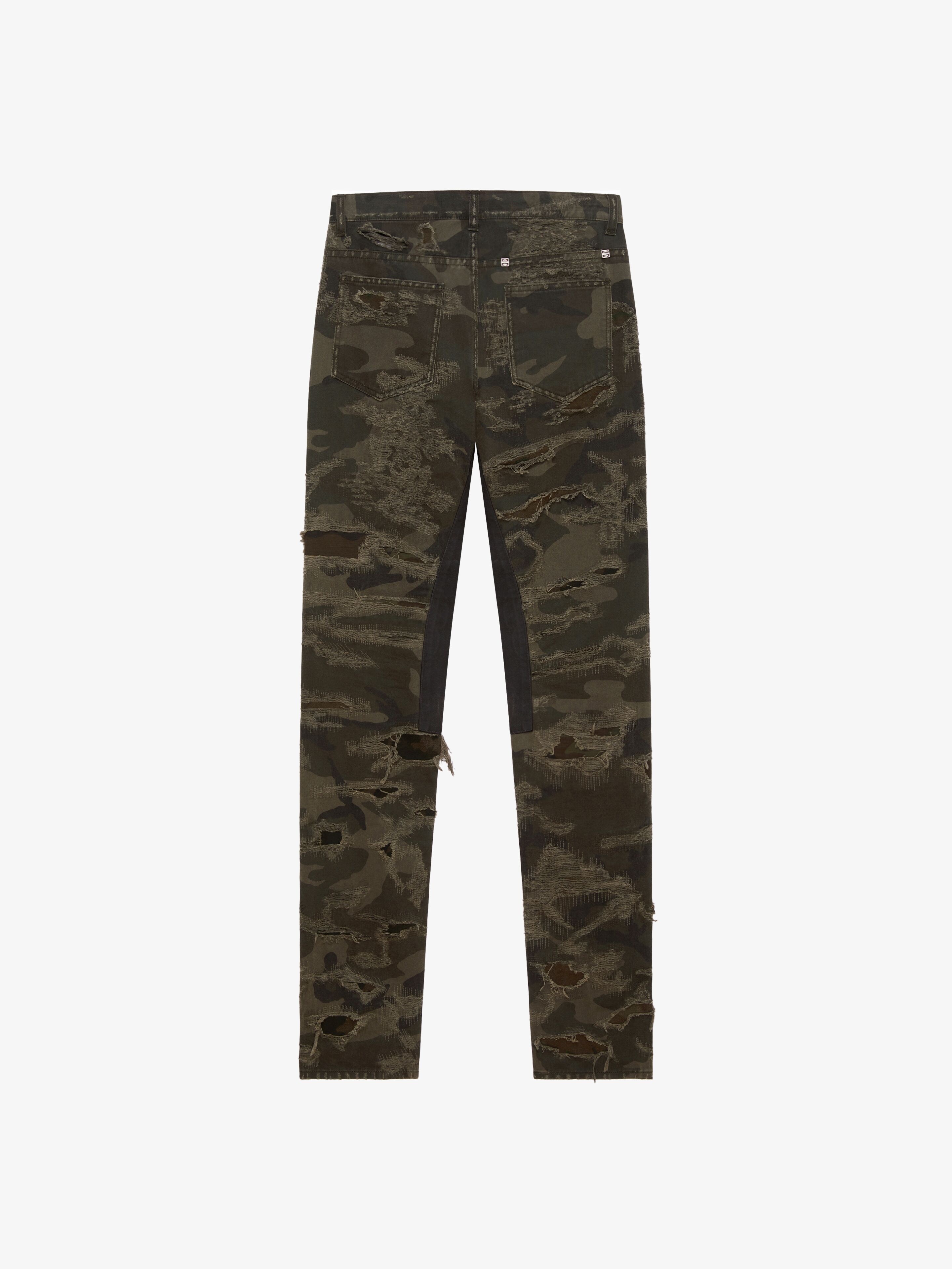 Givenchy SLIM-FIT IN DESTROYED DENIM WITH PRINTED CAMO