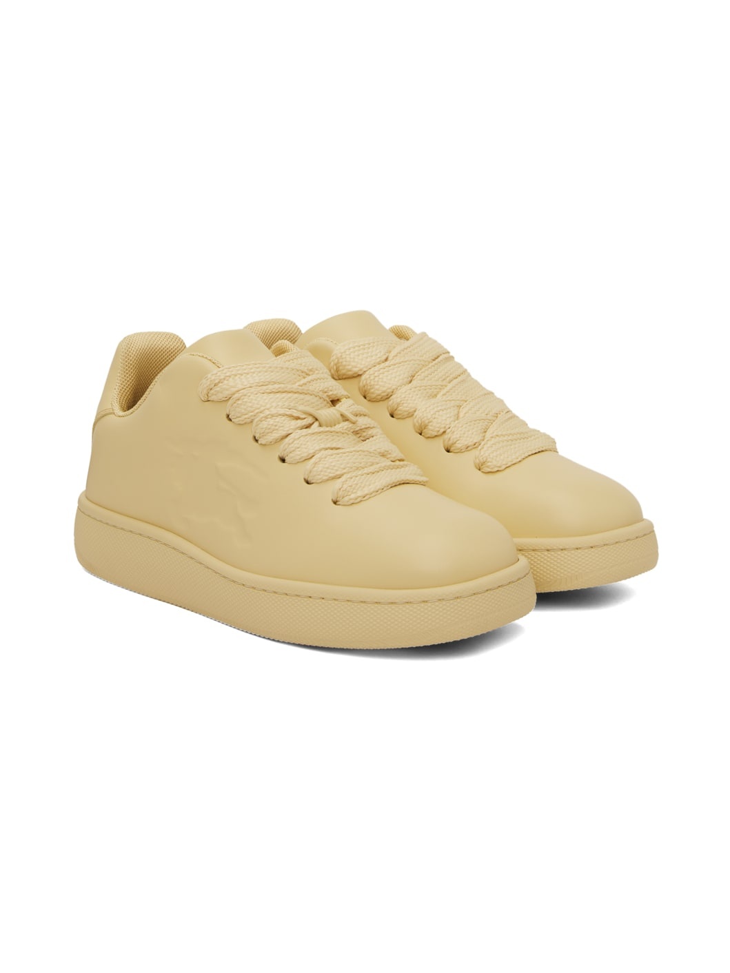 Yellow Leather Box Sneakers - 4
