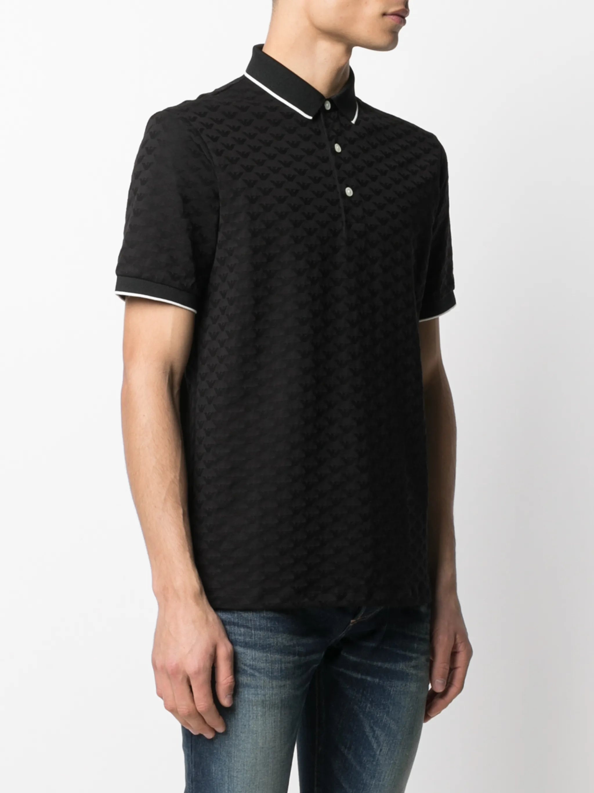 Emporio Armani Logo Embroidered Polo Shirt - 3