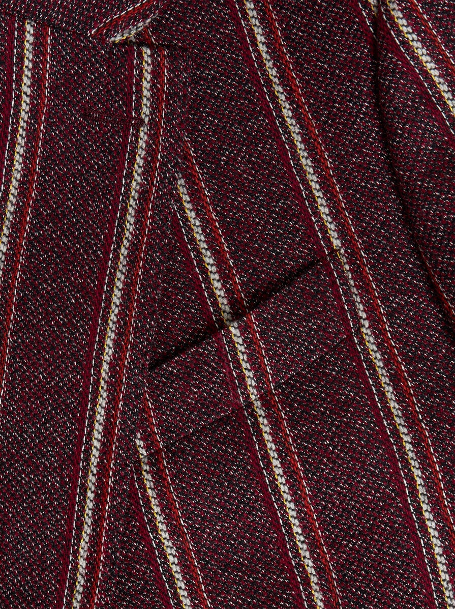 STRIPED COTTON AND WOOL BLAZER - 7
