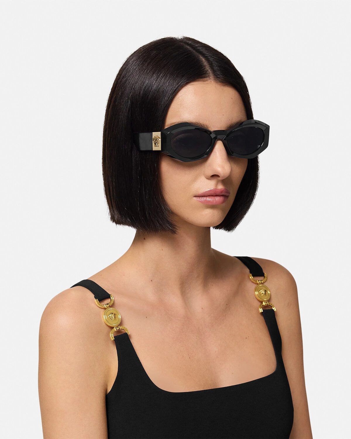 Medusa Plaque Irregular Sunglasses - 4