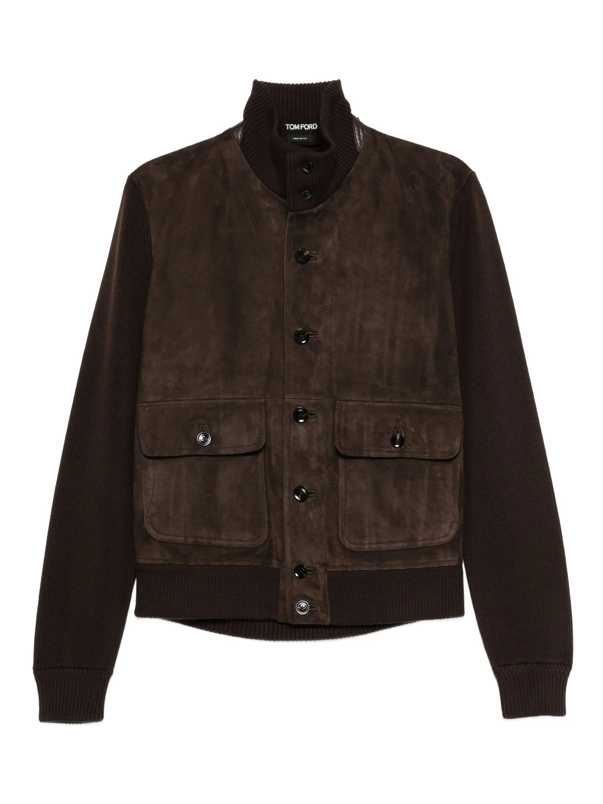 Tom Ford Knitted-sleeves Suede Jacket - 1