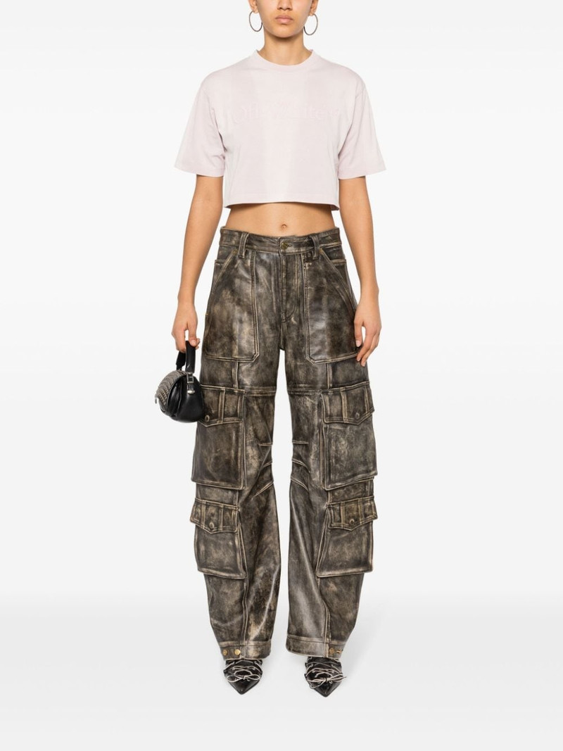 Off-White rubberised-logo cropped T-shirt outlook