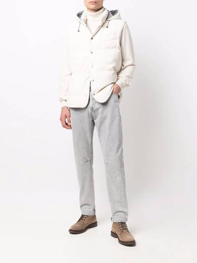 Brunello Cucinelli stonewashed straight-leg jeans outlook