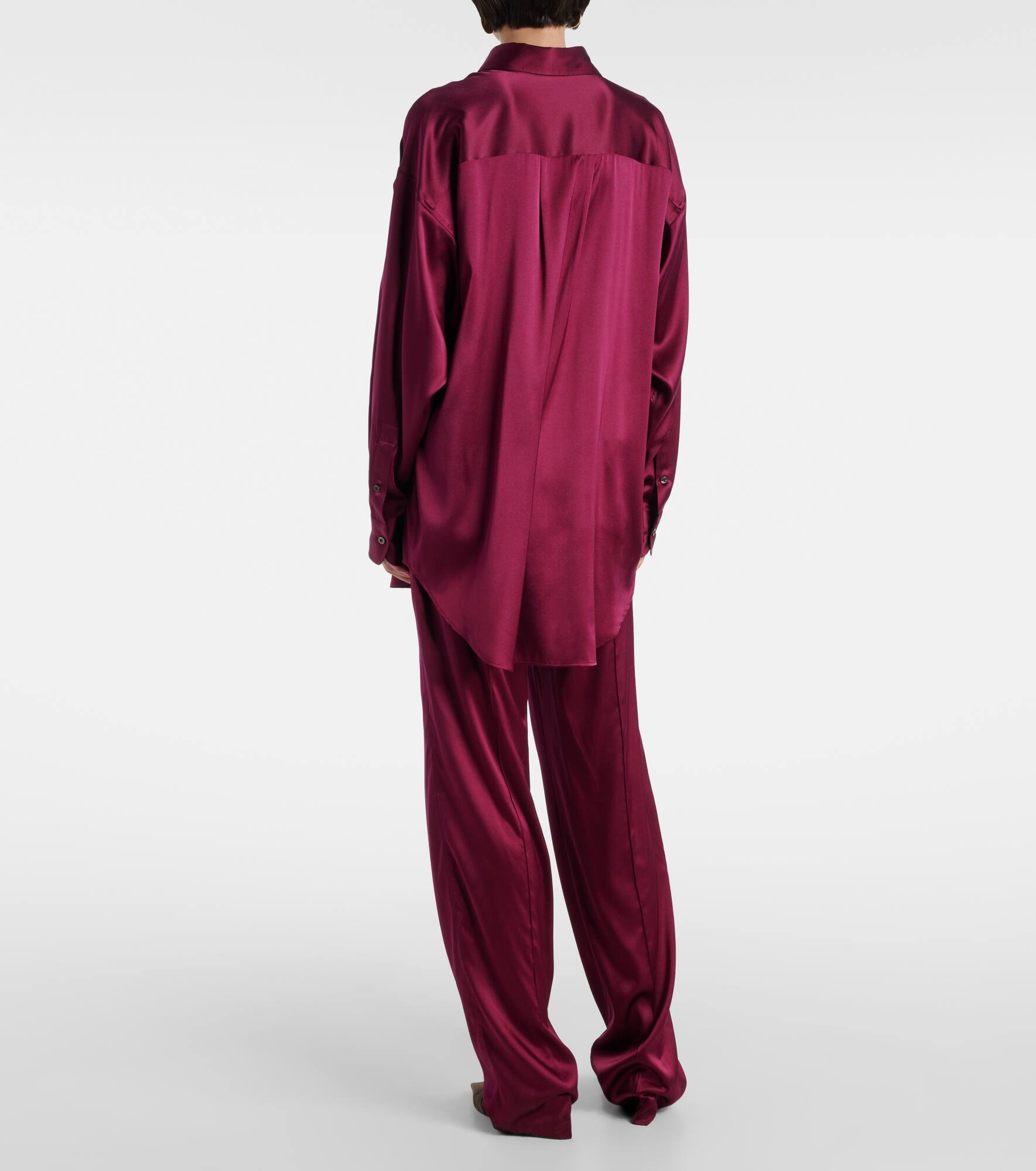 Silk-blend satin shirt - 3