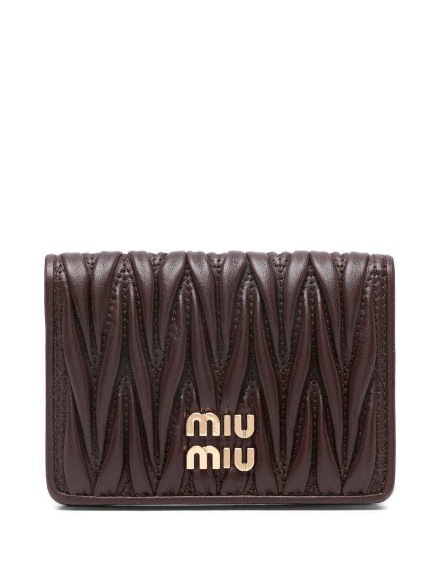 Miu Miu Logo-Plaque Matelassé-Effect Wallet - 1