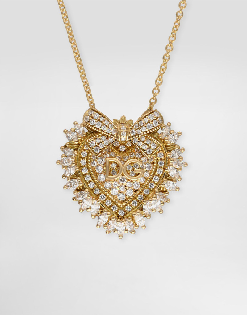 Dolce & Gabbana Devotion Necklace 18 carat yellow gold and diamonds outlook