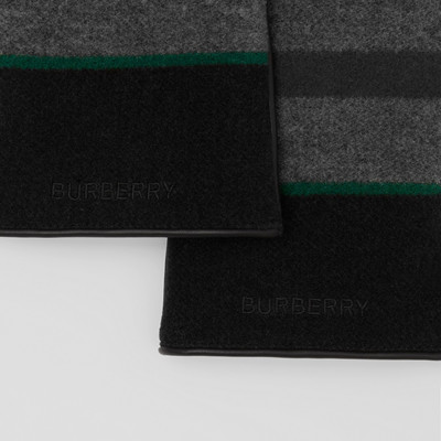 Burberry Cashmere-lined striped Wool and Leather Gloves outlook