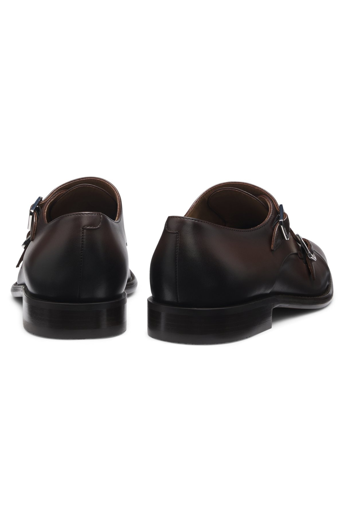 LEATHER MONK SHOES WITH DOUBLE STRAP - 5