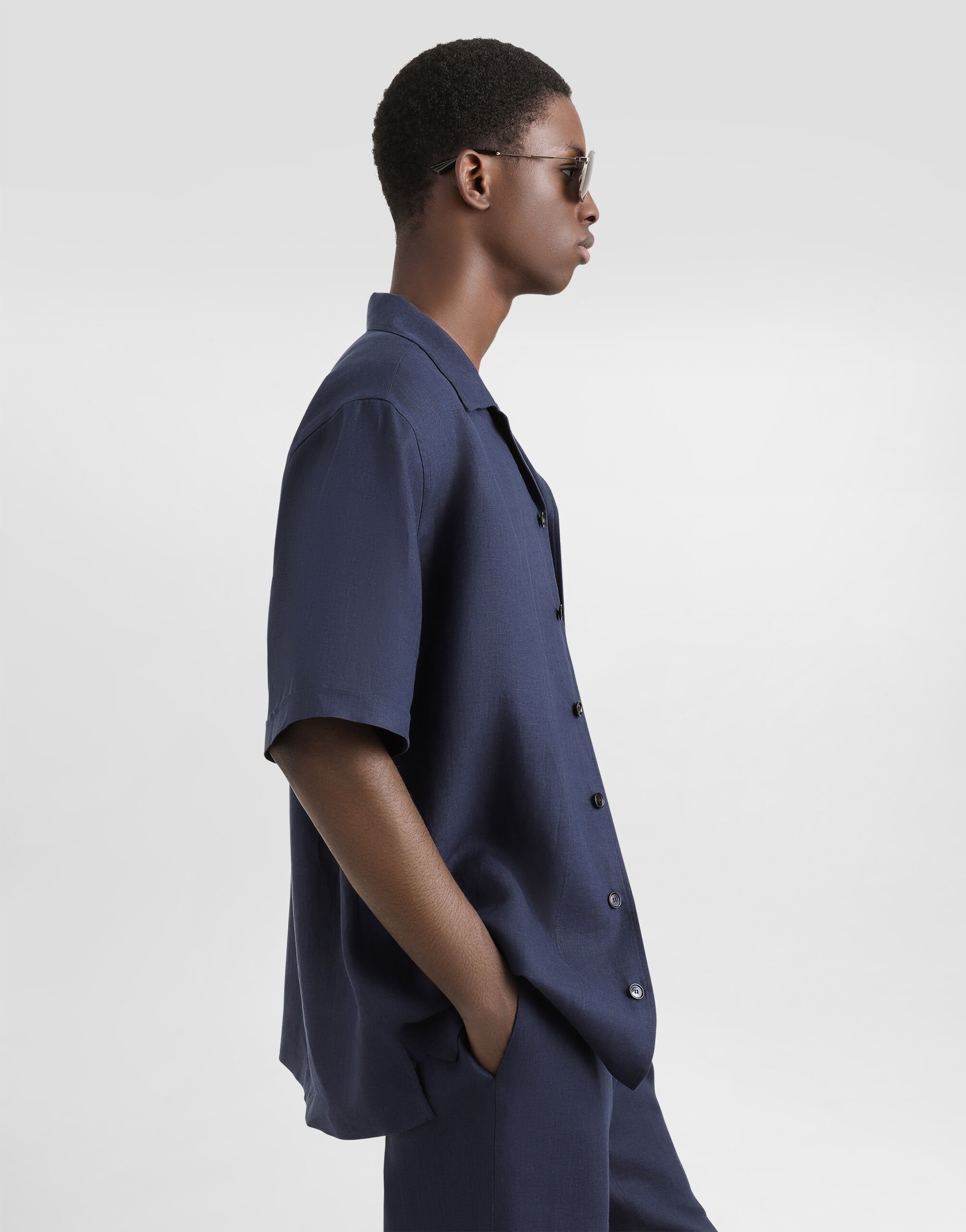 Linen shirt with logo embroidery - 5