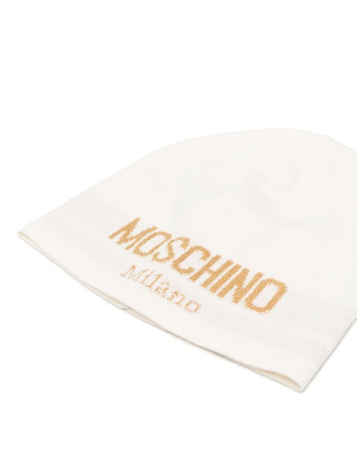 Moschino intarsia knit logo beanie outlook