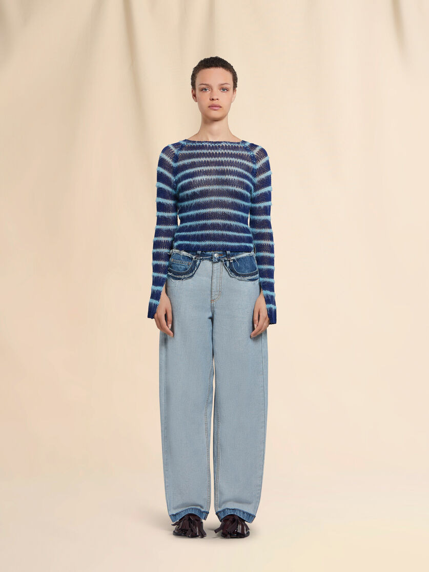 BLUE INSIDE-OUT DENIM CARROT-FIT JEANS - 2