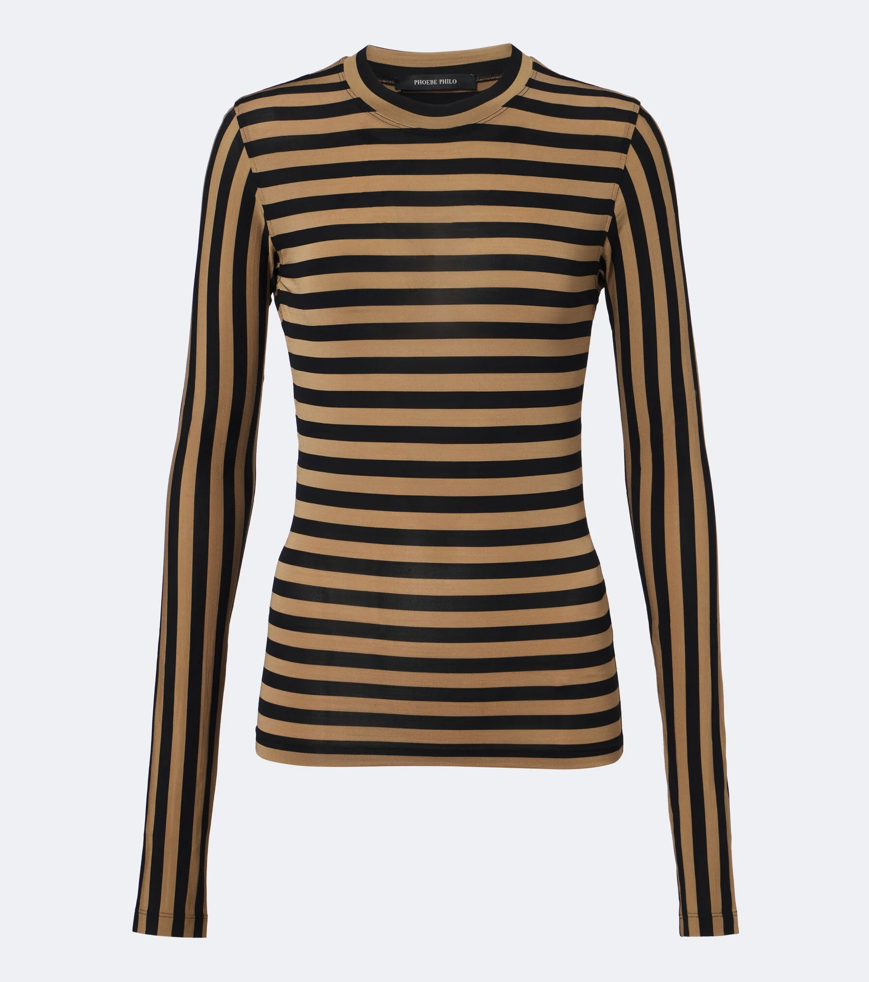 Striped crêpe jersey T-shirt - 1