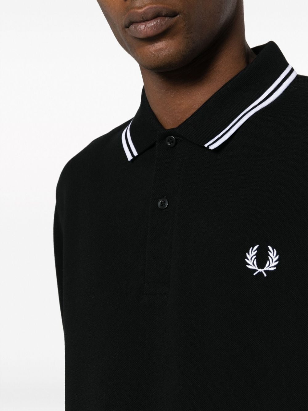 long-sleeved cotton polo shirt - 5