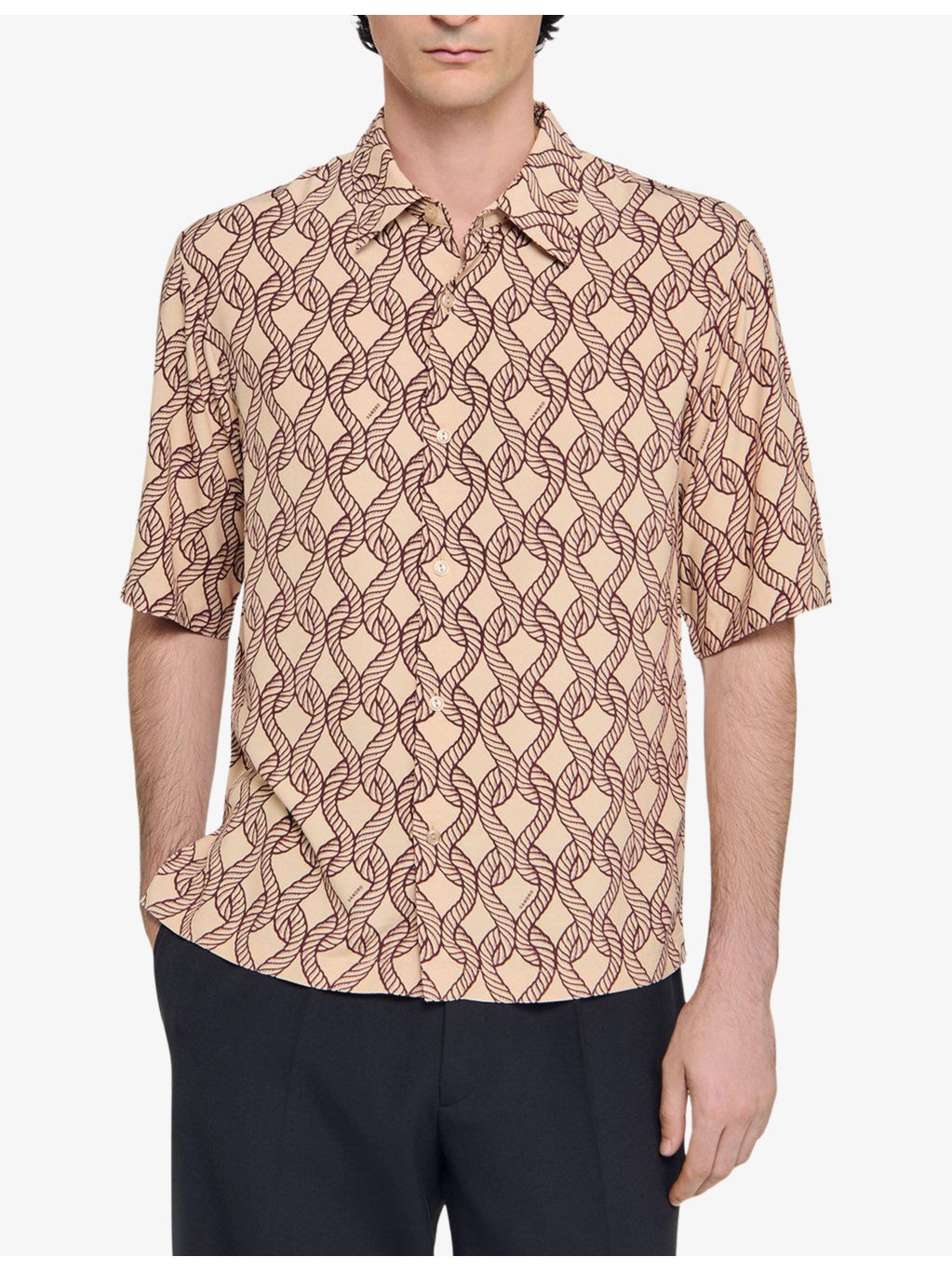 Graphic Rope-Print loose-Fit Woven Shirt - 3