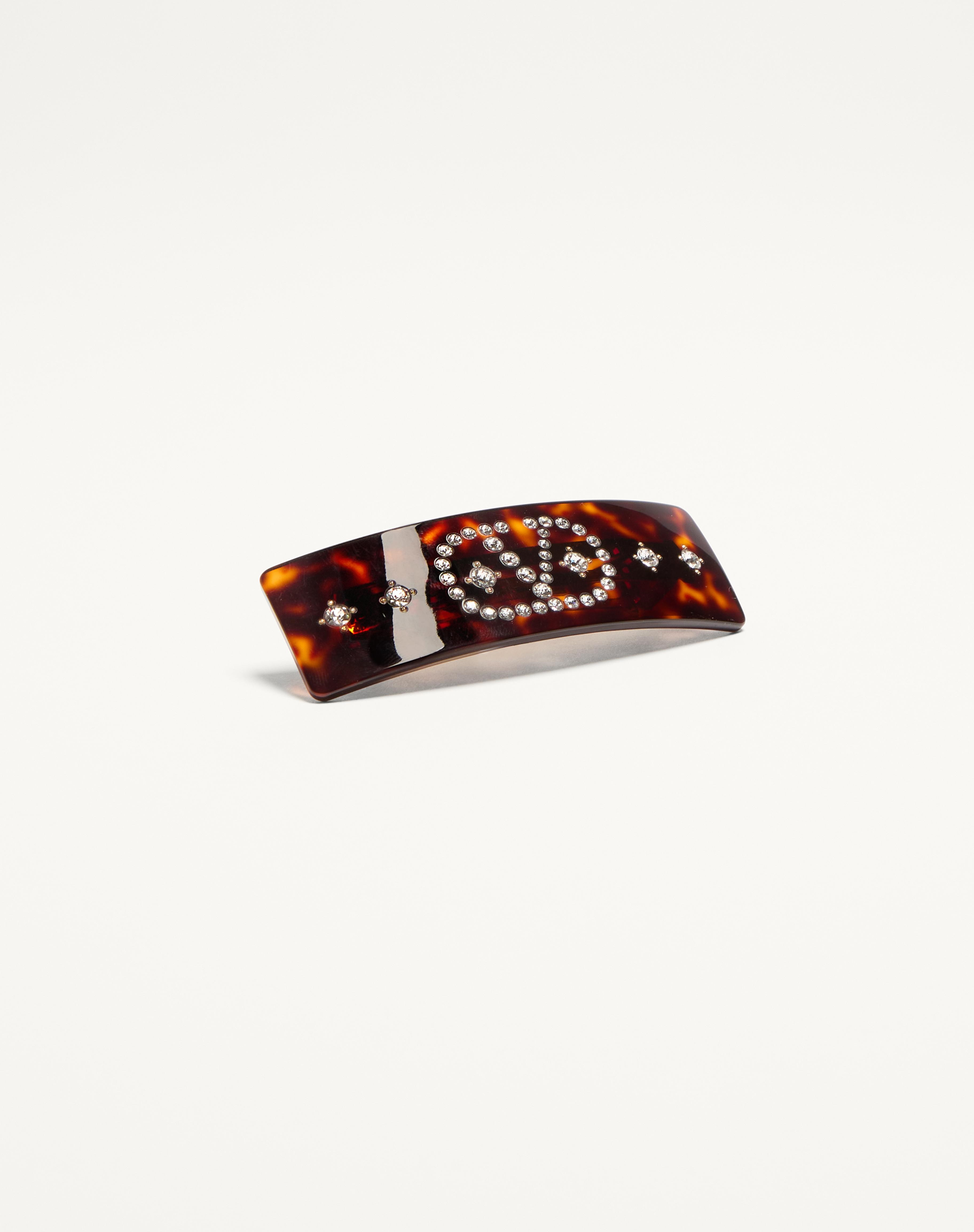 VLOGO SIGNATURE HAIR CLIP IN RESIN, METAL AND CRYSTALS - 4