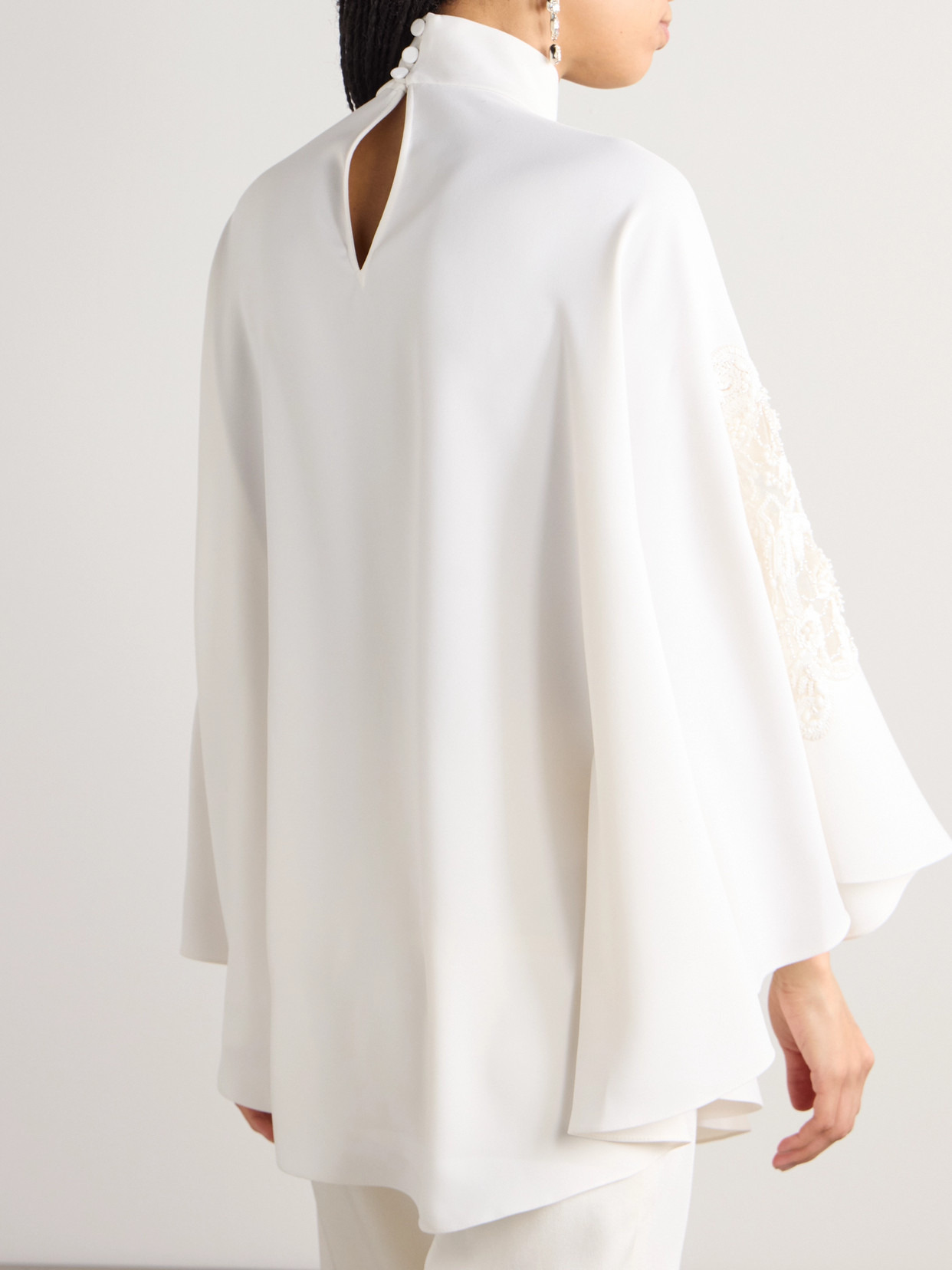 Embellished Tulle-panelled Cady Blouse - 3