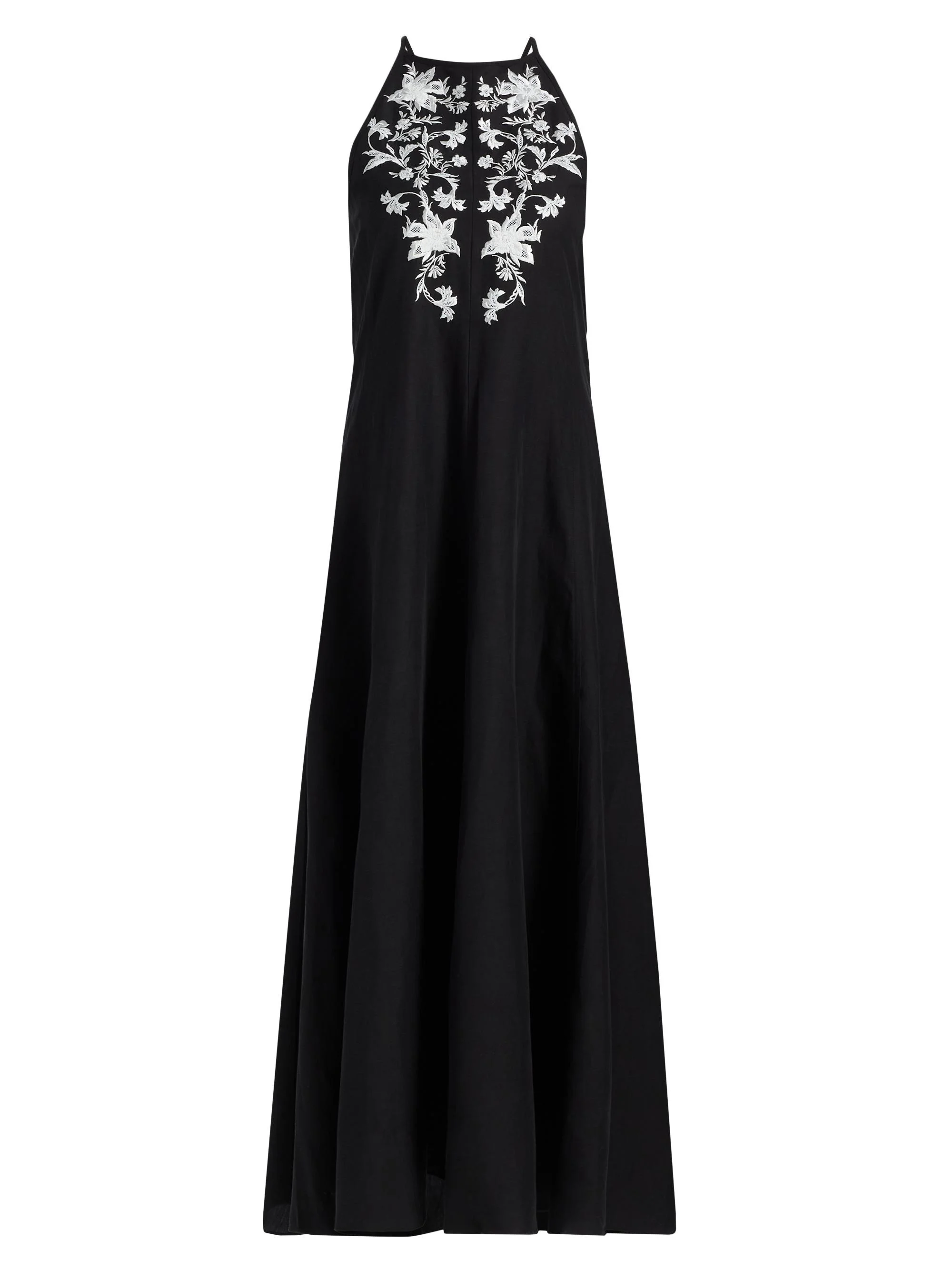 Women's Regina Embroidered Midi-Dress - Black - 1