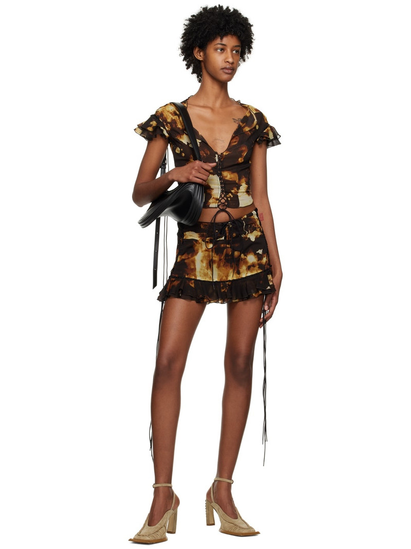 KNWLS Brown Scallop Blouse outlook