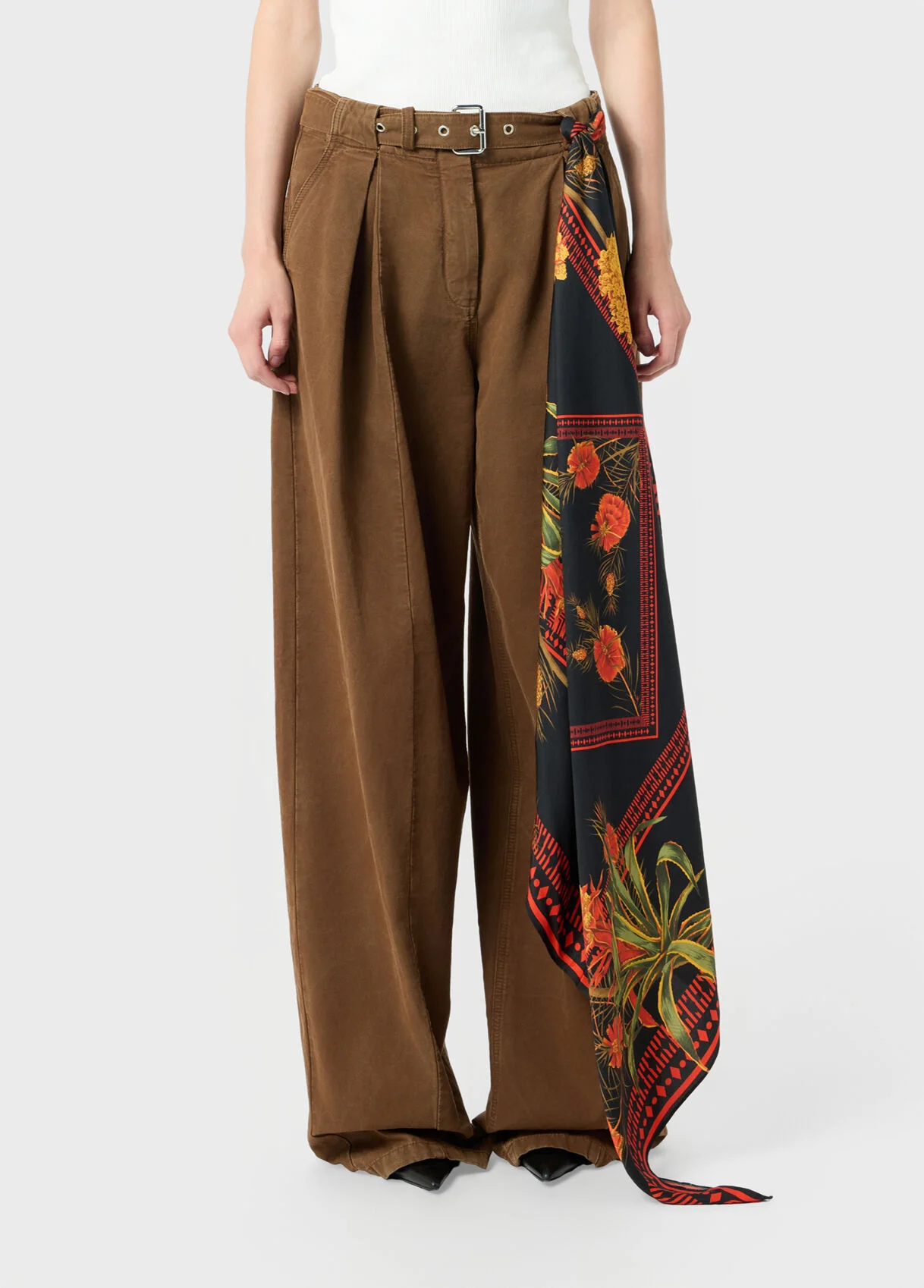 VISCOSE TWILL FOULARD WITH LOGO PRINT - 1