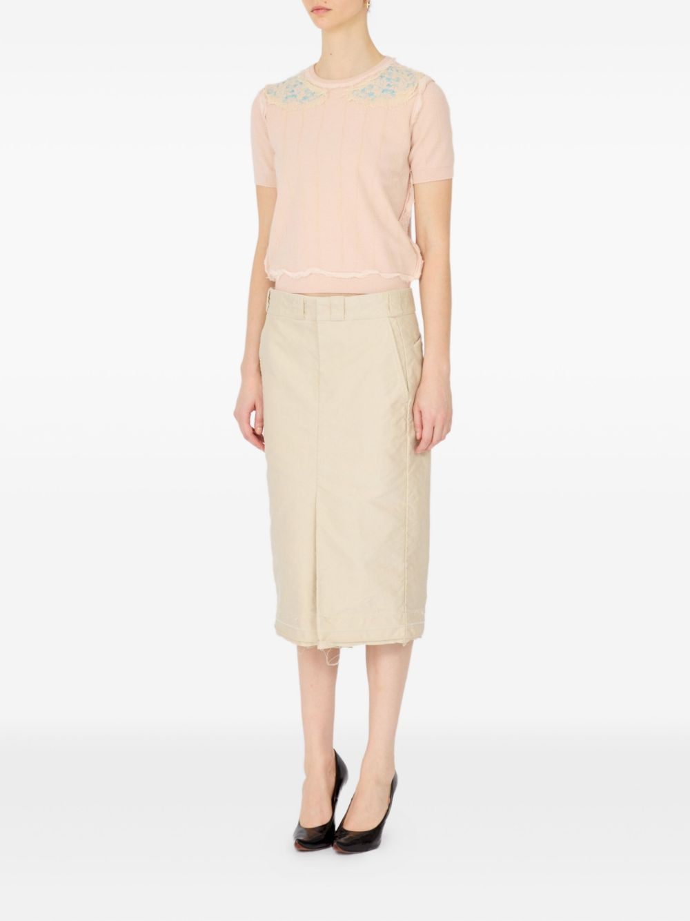 high-waisted tailored skirt - 2