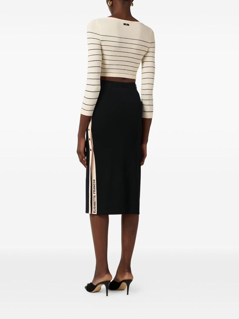 striped button-fastening crop jumper 3