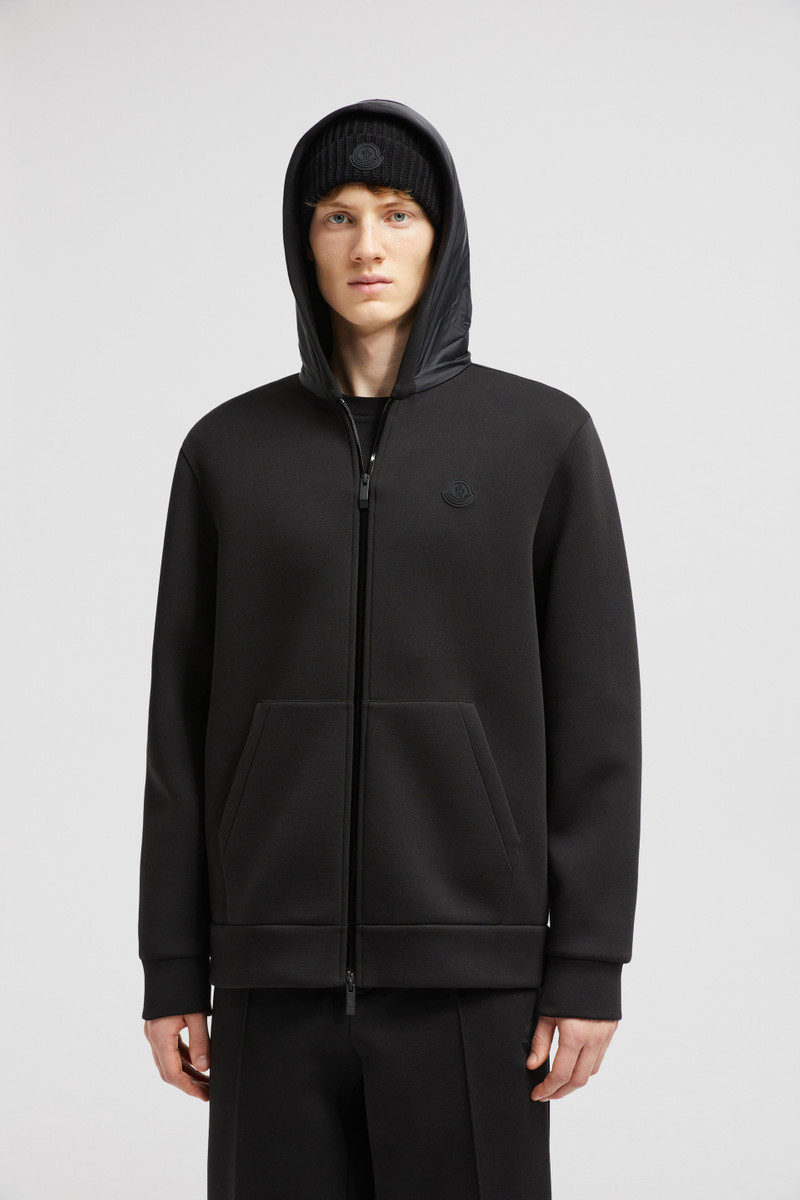 Moncler Cotton & Neoprene Zip-Up Hoodie outlook