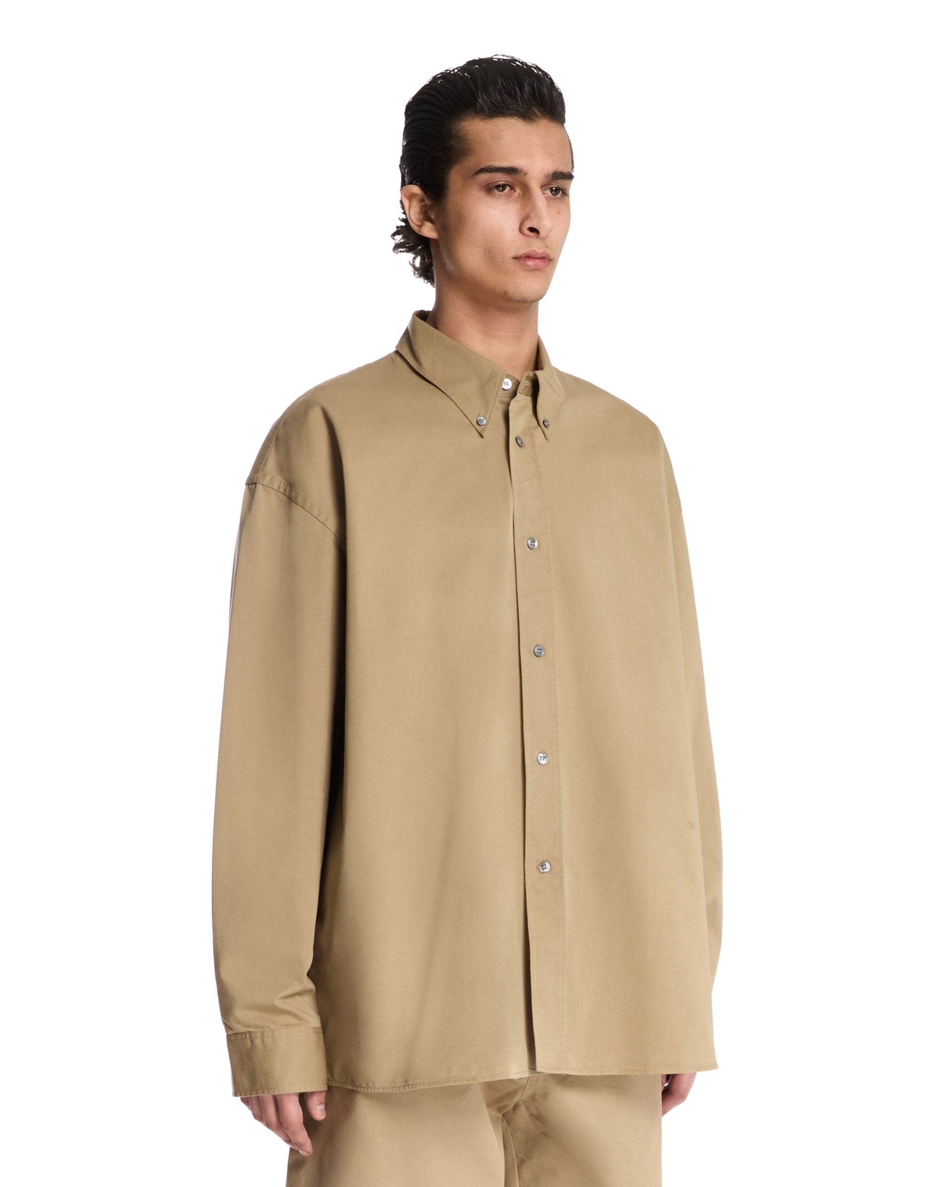 Beige Button-Down Shirt - 4