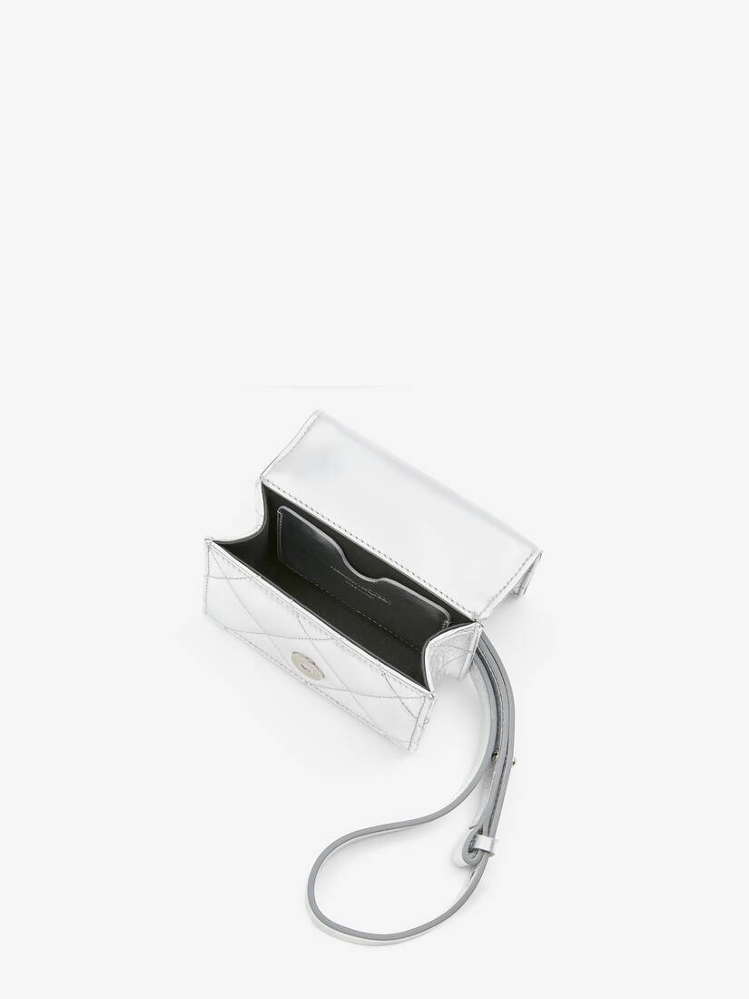 Micro Jewelled Satchel in Silver/white - 4