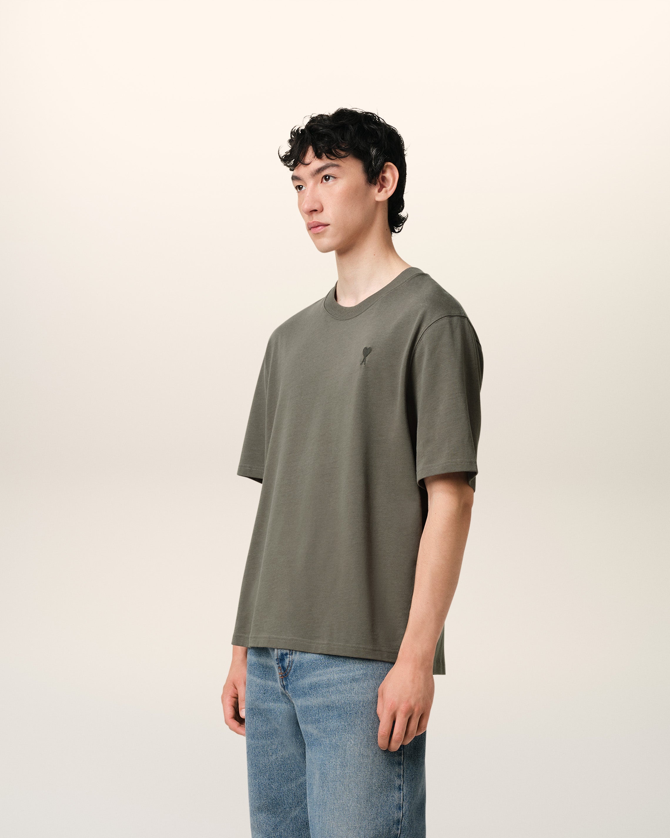 TAUPE COTTON TONAL AMI DE COEUR T-SHIRT - 6