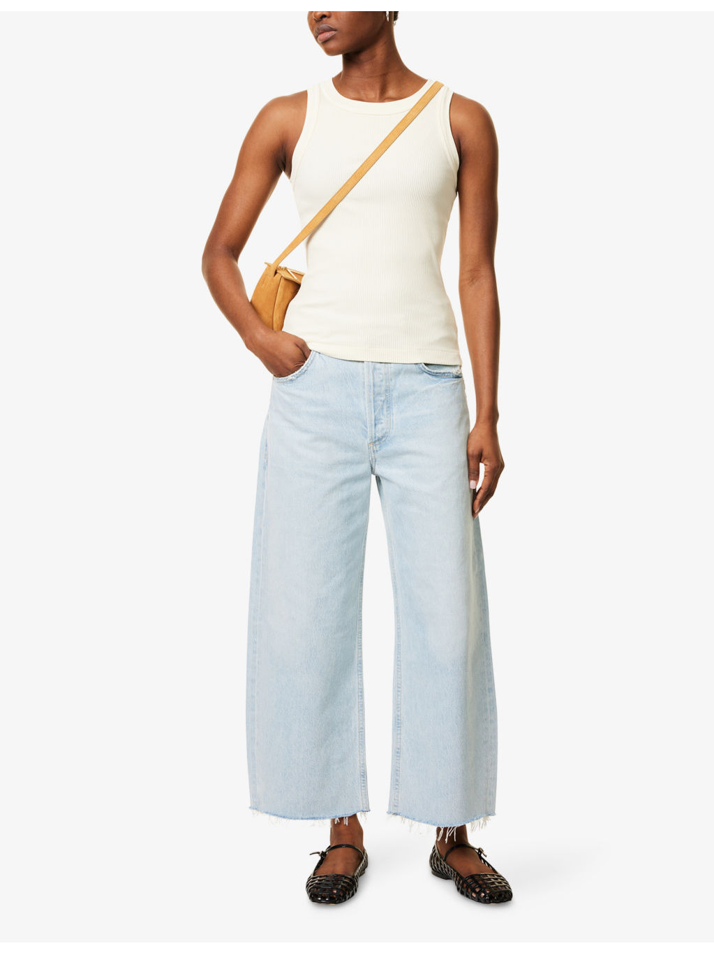 Isabel sleeveless organic-cotton blend top - 2