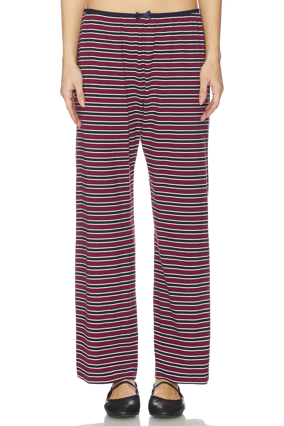 The Stripe Jersey Bow Simple Pant - 1