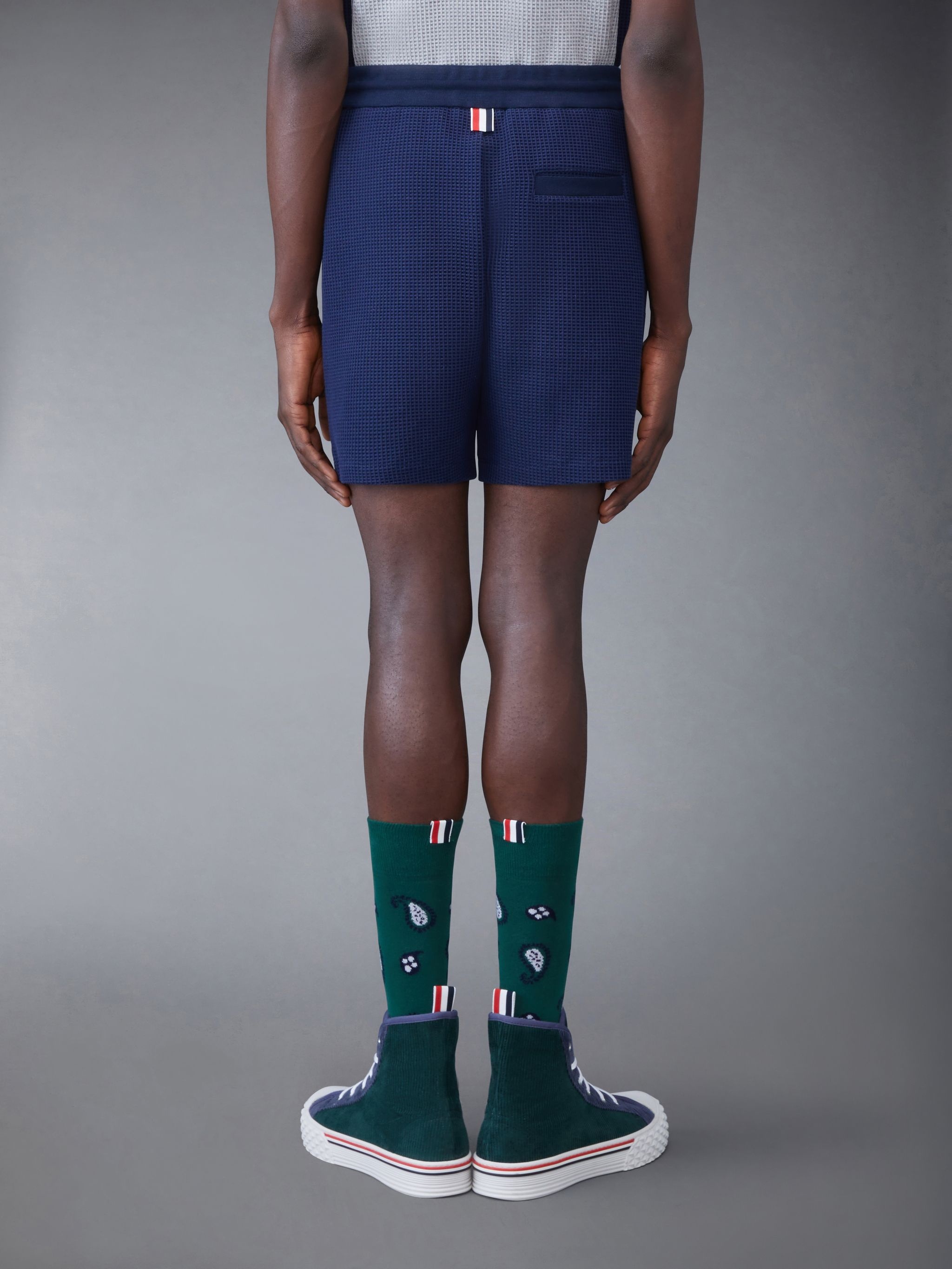Mid Thigh Summer Shorts in Textured Check - 2