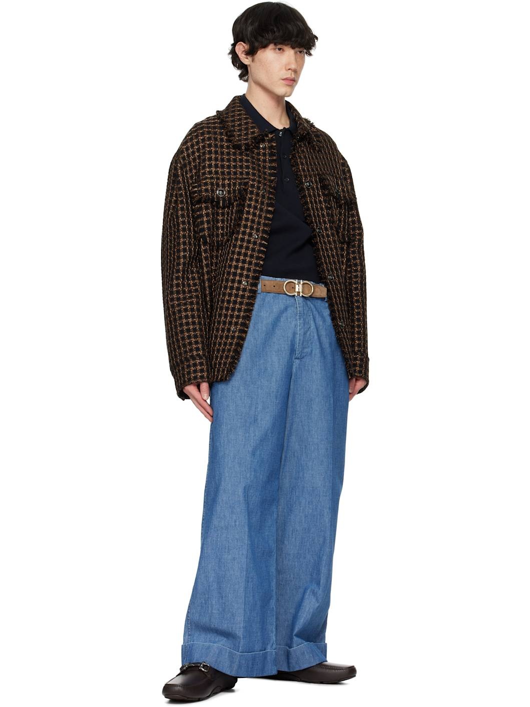 Tan Double Gancini Belt - 3
