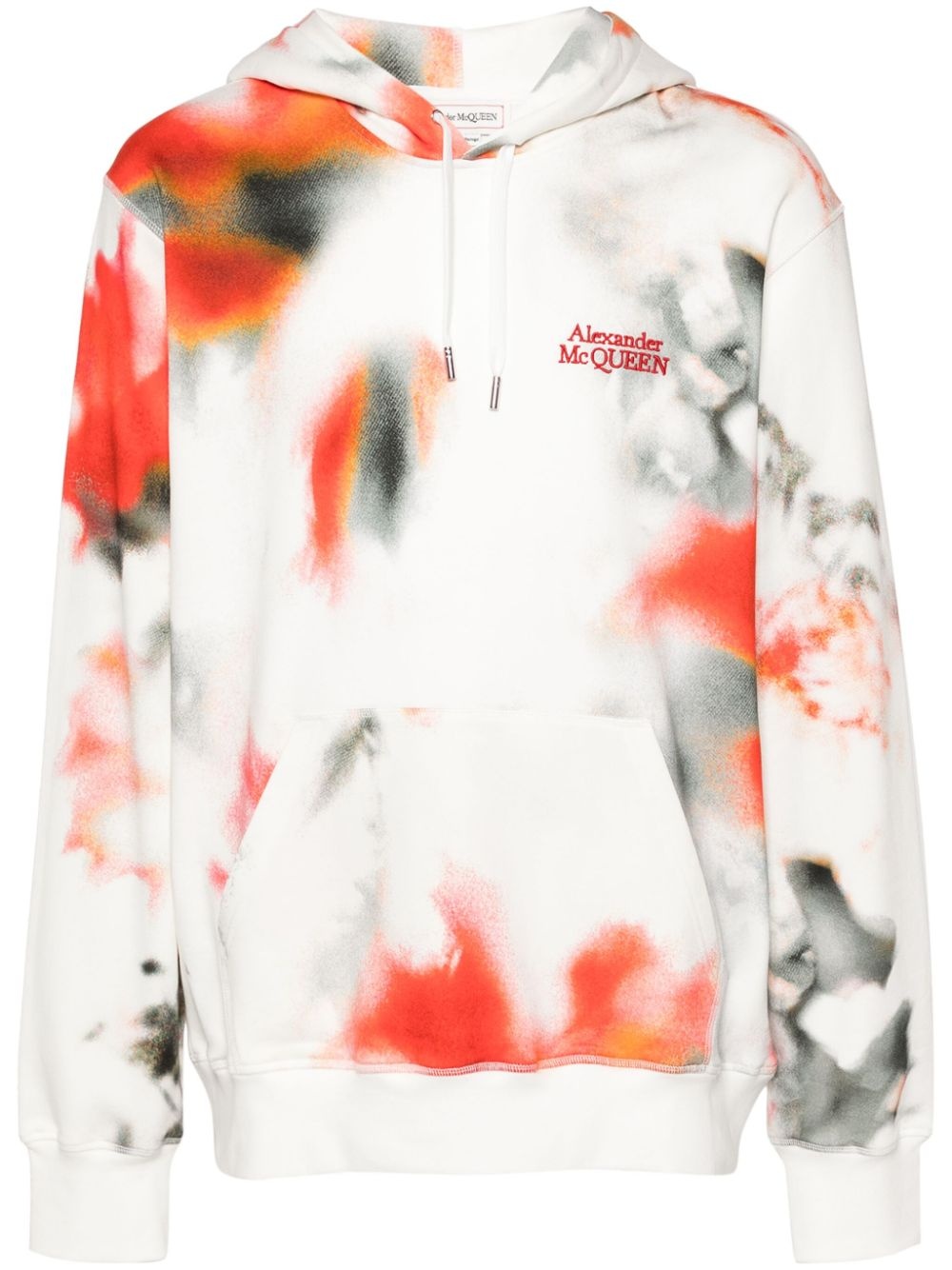 logo-embroidered tie-dye hoodie - 1