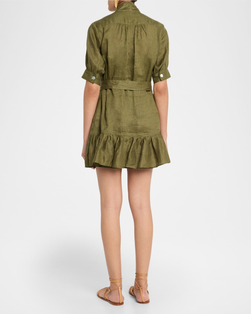 Kaidin Belted Linen Mini Dress 3