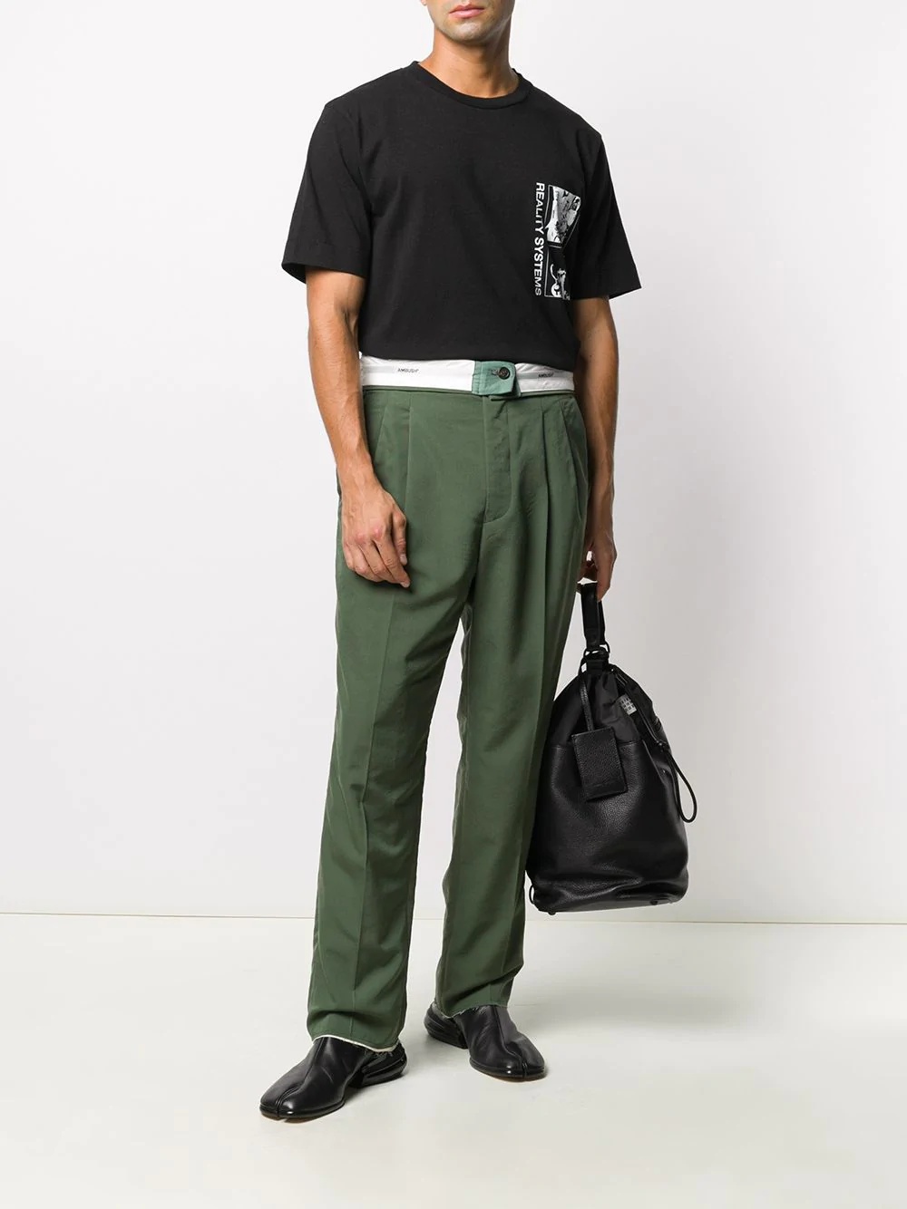 folded loose trousers - 2