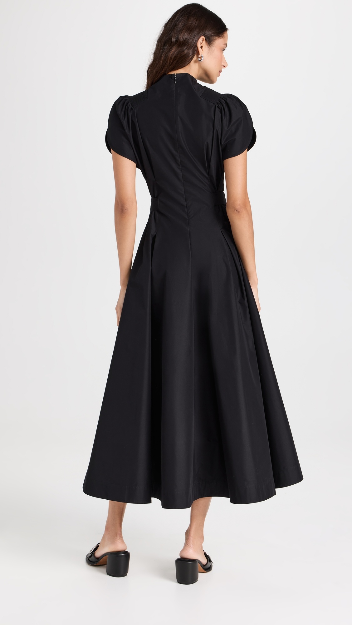 Puff Sleeve Side Tie Flare Dress - 2