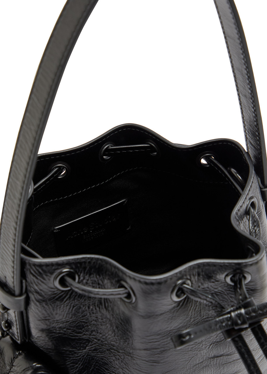 Acne Studios Multipocket Mini Crinkled Leather Bucket bag - 4