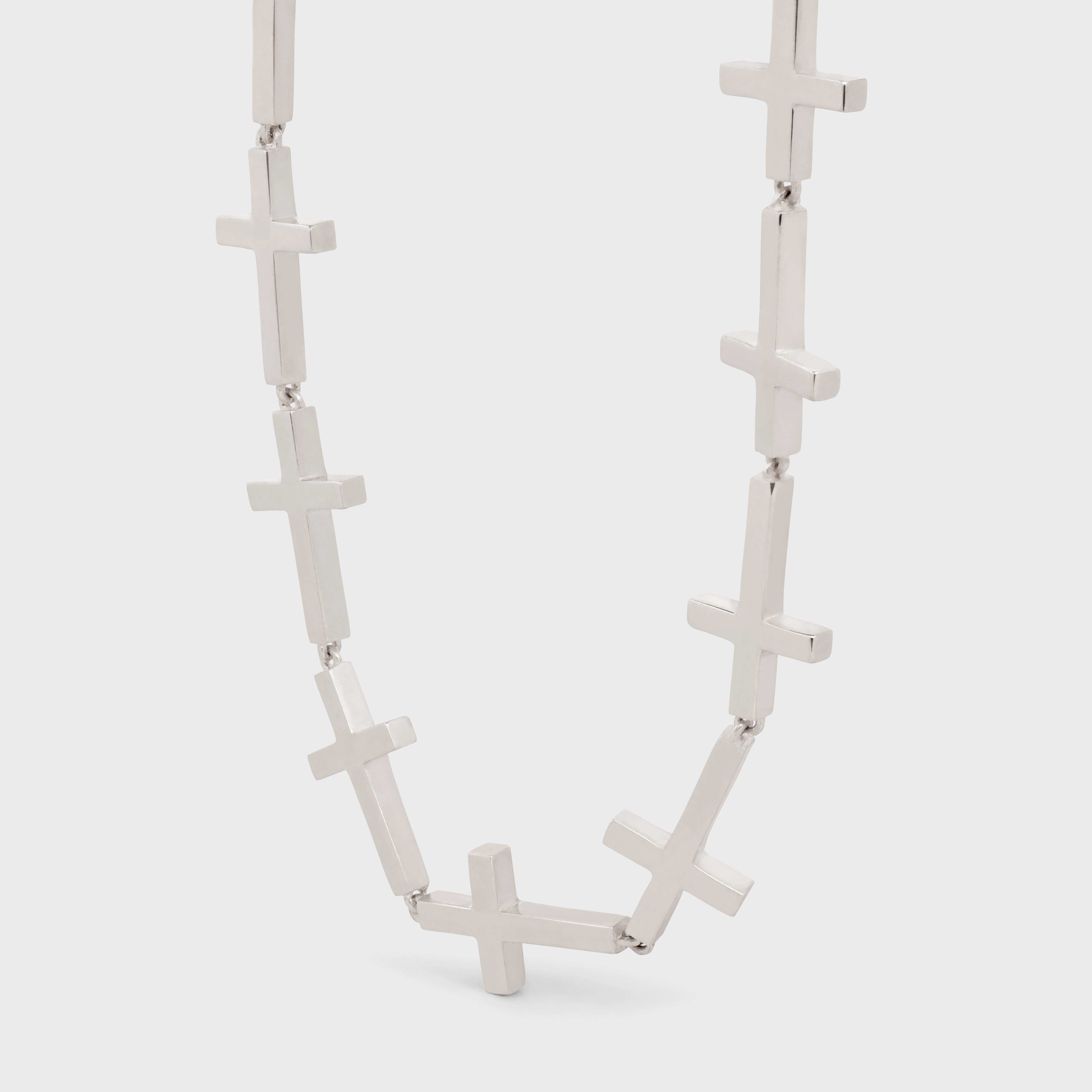Celine Cross Multi Cross Bracelet in Brass with Rhodium finish - 2