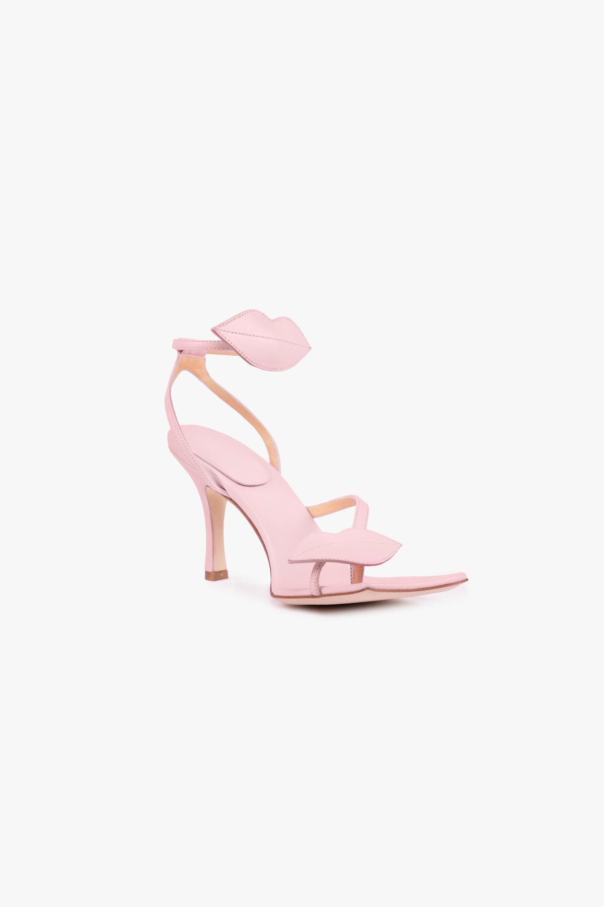 DELTA KISS HIGH HEEL SANDAL LIP APPLIQUÉ PALE PINK - EXCLUSIVE - 3