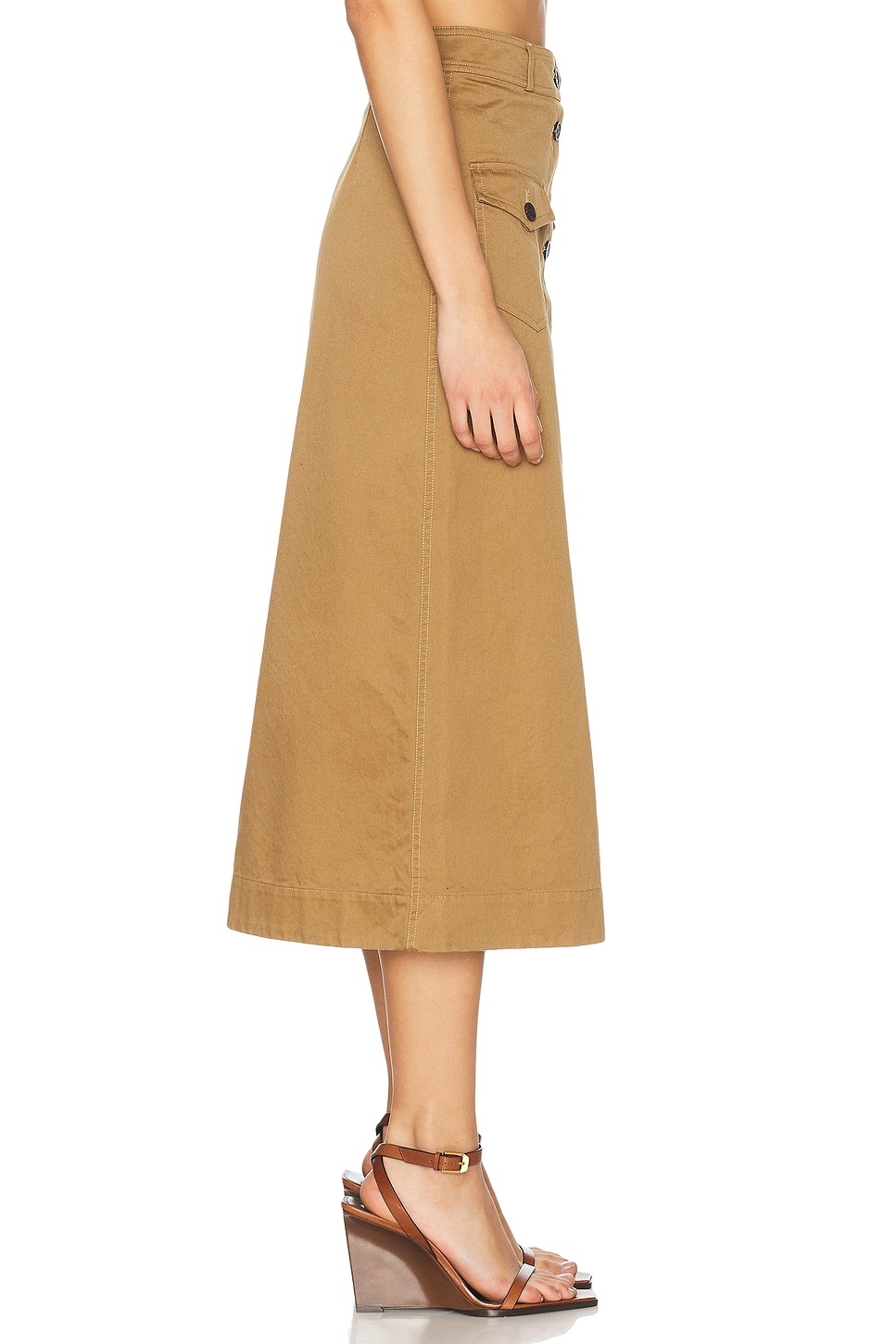 Button Down Midi Skirt - 3