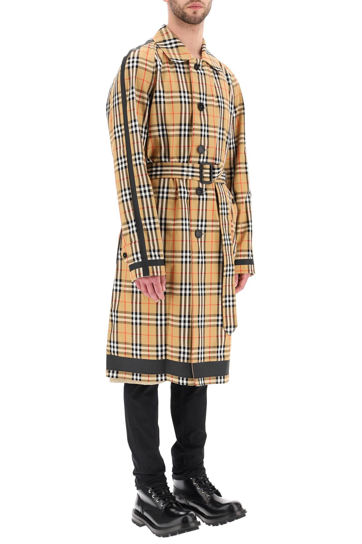 REVERSIBLE TRENCH COAT WITH TARTAN MOTIF - 3