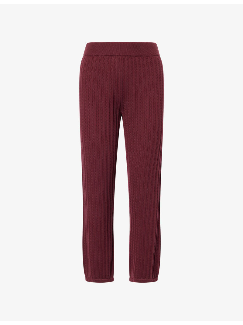 Cable-Knit Straight-Leg Cotton And Cashmere Trousers 1