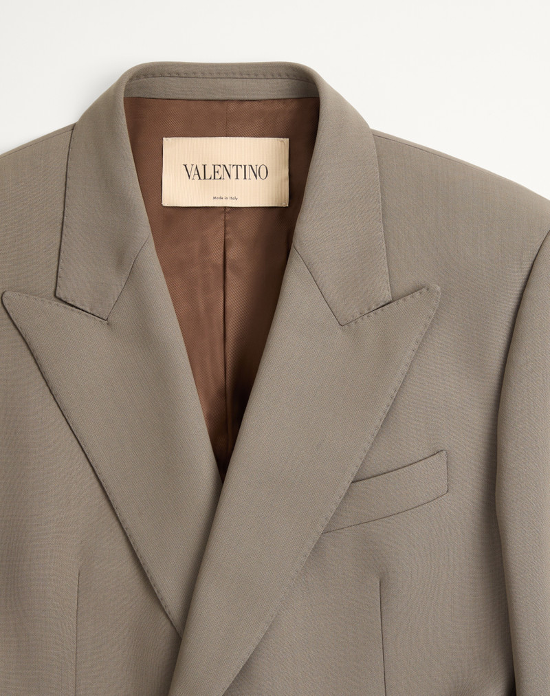 VALENTINO DOUBLE-BREASTED LIGHTWEIGHT WOOL COAT WITH KNOT DETAIL 7